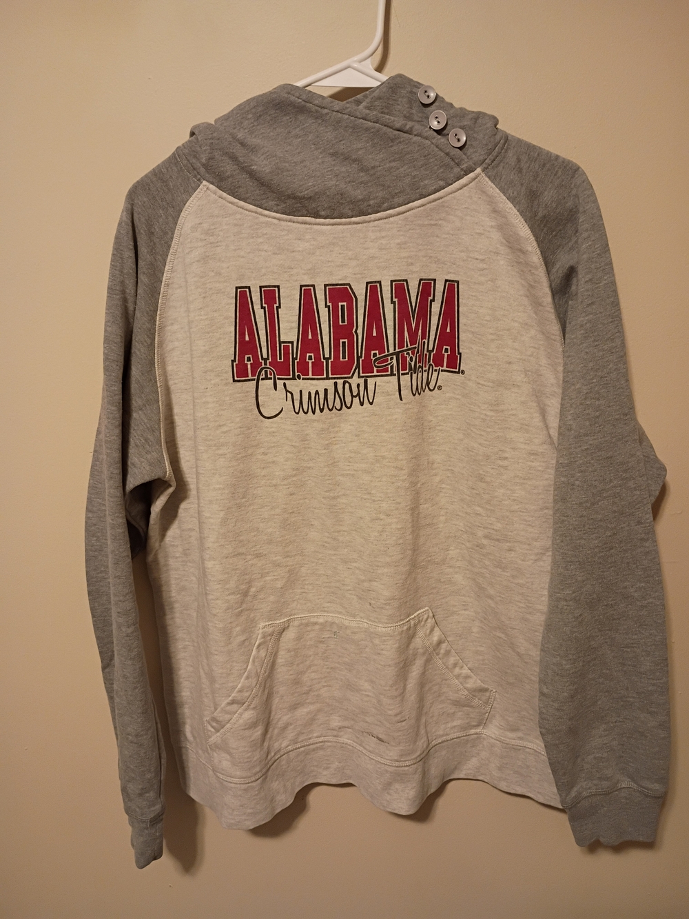 Alabama Crimson Tide Women's Gray & Light Heather Cowl Sweatshirt